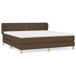 Maison Chic Structures de lit + matelas,Lit à sommier tapissier avec matelas Marron foncé 180x200 cm -MN86396