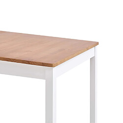 Avis vidaXL Table à manger Blanc et marron 180x90x73 cm Bois de pin