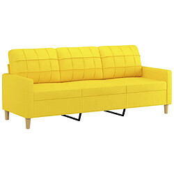 Avis vidaXL Ensemble de canapés 2 pcs avec coussins jaune clair tissu