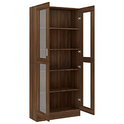 Acheter vidaXL Armoire à vitrine Chêne brun 82,5x30,5x185,5cm Bois ingénierie