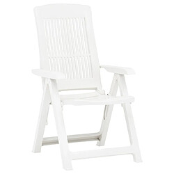 Maison Chic Lot de 2 Chaises inclinables de jardin - Fauteuil d'extérieur Plastique Blanc -MN17119