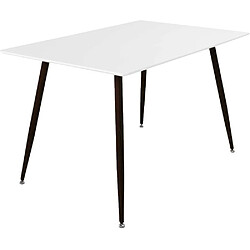 Venture Home Table de repas en MDF et acier 120 x 80 cm Polar blanc avec pieds noirs. Table de repas en MDF et acier 120 x 80 cm Polar blanc avec pieds noirs