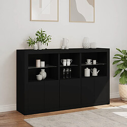 Avis vidaXL Buffet avec lumières LED noir 162x37x100 cm