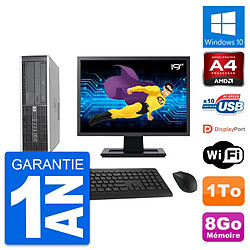 PC HP 6305 Pro SFF Ecran 19" AMD A4-5300B RAM 8Go Disque Dur 1To Windows 10 Wifi · Occasion 