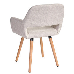 Avis Mendler Chaise de salle à manger Altena II, fauteuil, design rétro des années 50 ~ tissu, crème/gris