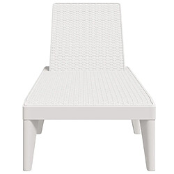 Avis vidaXL Chaise longue blanc 186x60x29 cm PP