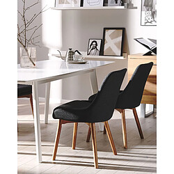 Beliani Chaise de salle à manger MELFORT Set de 2 Tissu Noir