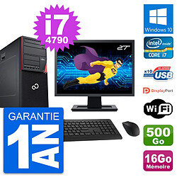 PC Tour Fujitsu P720 Ecran 27" i7-4790 RAM 16Go Disque 500Go Windows 10 Wifi - Occasion