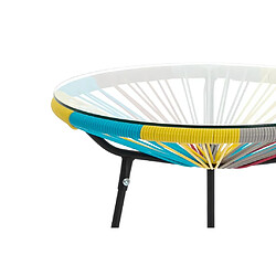 Avis Vente-Unique Table de jardin en fils de résine tressés - Multicolore - ALIOS III de MYLIA