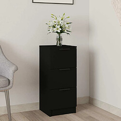 Maison Chic Commode Buffet - Meuble de rangement noir 30x30x70 cm bois d'ingénierie -GKD96924