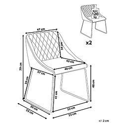 Avis Beliani Chaise de salle à manger ARCATA Set de 2 Velours Bleu clair