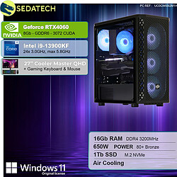 Sedatech Pack PC Gamer Pro • Intel i9-13900KF • RTX4060 • 16Go RAM • 1To SSD M.2 • Windows 11 • Moniteur 27''