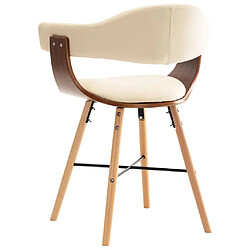 Maison Chic Lot de 2 Chaises à manger,Chaise pour cuisine,Solide Structure crème similicuir et bois courbé -MN90988 pas cher