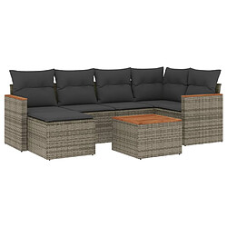 Maison Chic Salon de jardin avec coussins 7 pcs, Ensemble Tables et chaises de jardin, gris résine tressée -GKD263372