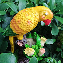 Avis Perroquet Figurines Statues Mini Résine Artisanat Miniature Décor Jardin Art Jaune