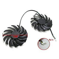 2 Packs Nouvel Ordinateur PC 4-Pin Carte Graphique Fans 4 Lignes 25dBA PLD10010B12HH 0.40A Super Calme pour MSI GTX1080Ti 1060 580