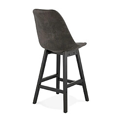 Acheter Mes Lot de 2 chaises de bar en tissu gris foncé pieds noirs - ELO