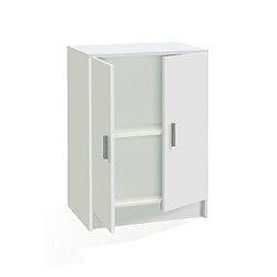 Alter Armoire polyvalente avec deux portes battantes et une étagère réglable en hauteur, blanc, Dimensions 59 x 80 x 37 cm 