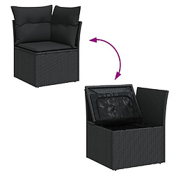 Avis vidaXL Salon de jardin 10 pcs avec coussins noir résine tressée