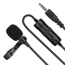 Wewoo Microphone vidéo d'enregistrement à condensateur omnidirectionnel Jack Lavalier 3,5 mmlongueur 6 m