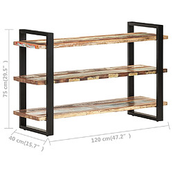 vidaXL Buffet avec 3 étagères 120x40x75 cm Bois de récupération massif pas cher