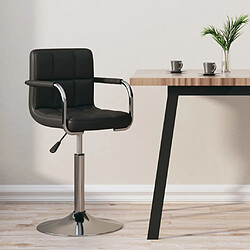 vidaXL Tabouret de bar Noir Similicuir 