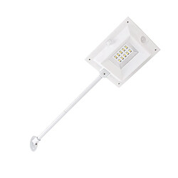 Universal Imperméable à l'eau 10 LED capteur de mouvement infrarouge solaire extérieur lampe murale de sécurité poteau d'installation adapté à la maison(blanche) 