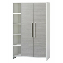 Schardt Armoire bébé 2 portes bois blanc et pin argenté Eco Silber L 113 x H 181 x P 53 cm