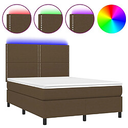 Sommier à lattes,Cadre à lattes de lit pour Adulte matelas et LED Marron foncé 140x200 cm -MN48053