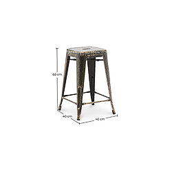 ICONIK INTERIOR Tabouret de bar - Design industriel - 60cm - Nouvelle édition - Stylix Bleu pastel pas cher