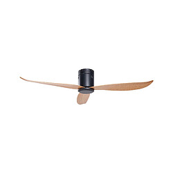 Beliani Ventilateur de plafond bois clair et noir MALAD