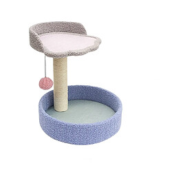 Universal Round bleu, blanc, beige et blanc assorti à un cadre ascendant chat poubelle chat griffe colonne Teddy velours sisal chat grimpe cadre saute plate-forme jouet