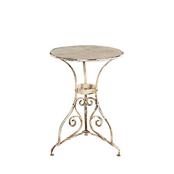 Biscottini Table Ronde En Finition Blanc E Antique