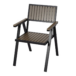 Acheter Mendler Lot de 2 chaises de jardin + table de jardin HWC-J95, revêtement Gastro Outdoor, alu aspect bois ~ noir, gris