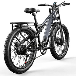 GUNAI GN68 Vélo VTT électrique adulte 26" Double moteur 2000W 17,5AH Batterie Samsung Full Suspension Fat Bike Noir