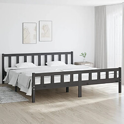 vidaXL Cadre de lit sans matelas bois massif gris 200x200 cm