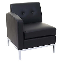 Mendler Fauteuil HWC-C19, système modulaire de fauteuils, partie de gauche, un accoudoir, extensible similicuir ~ noir