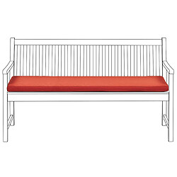 Beliani Coussin rouge foncé 152 x 54 x 5 cm pour banc de jardin VIVARA