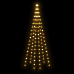 Avis vidaXL Sapin de Noël sur mât de drapeau 108 LED Blanc chaud 180 cm