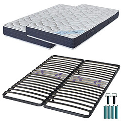 Ebac Matelas mousse + Sommier métal C223 160x200 Melior - Hauteur 20 cm - Soutien ferme 