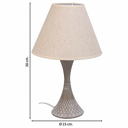 Acheter Lampe de bureau Alexandra House Living Blanc Gris Métal Tissu 220-240 V 23 x 38 x 23 cm