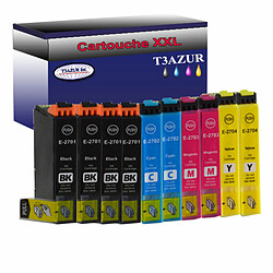 T3Azur 10x Epson T27XL -Compatible Lot de 10 Cartouches Compatibles pour Epson T2711 / T2712 / T2713 / T2714 (27XL) - T3AZUR