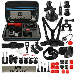 Wewoo Kit d'accessoire pour 45 en 1 Gopro HERO6 / 5/5 Session / 4 Session / 4/3 + / 3/2/1, Xiaomi et autres caméras d'action Accessoires Ultimate Combo Kits avec EVA Case sangle de poitrine + ventouse + bras pivotant à 3 voies + J-crochet boucle + dragonne + de