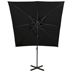 Acheter vidaXL Parasol de jardin en porte-à-faux à double toit 250x250 cm noir