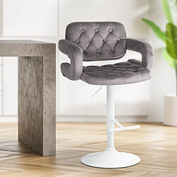 Non Tabouret de bar Dublin velours blanc