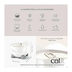 Cat-it CAT IT Fontaine a eau automatique pour chat - 2,5 L Acier inox et filtre