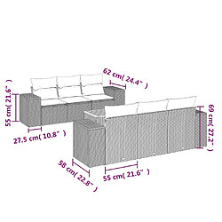 Avis vidaXL Salon de jardin avec coussins 7 pcs gris résine tressée