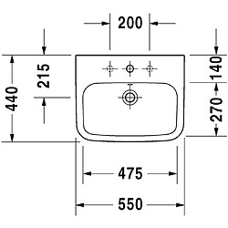 Lavabo et colonne de lavabo DURASTYLE 55cm blanc - DURAVIT - 2319550000