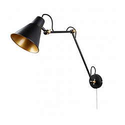 Searchlight Applique articulée Wall, noir et or, 1 ampoule