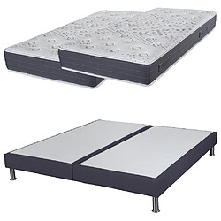 Ebac Matelas mousse + Sommier SR15 Volcan 2x90x190 Majorca - H. 23 cm - Soutien ferme 